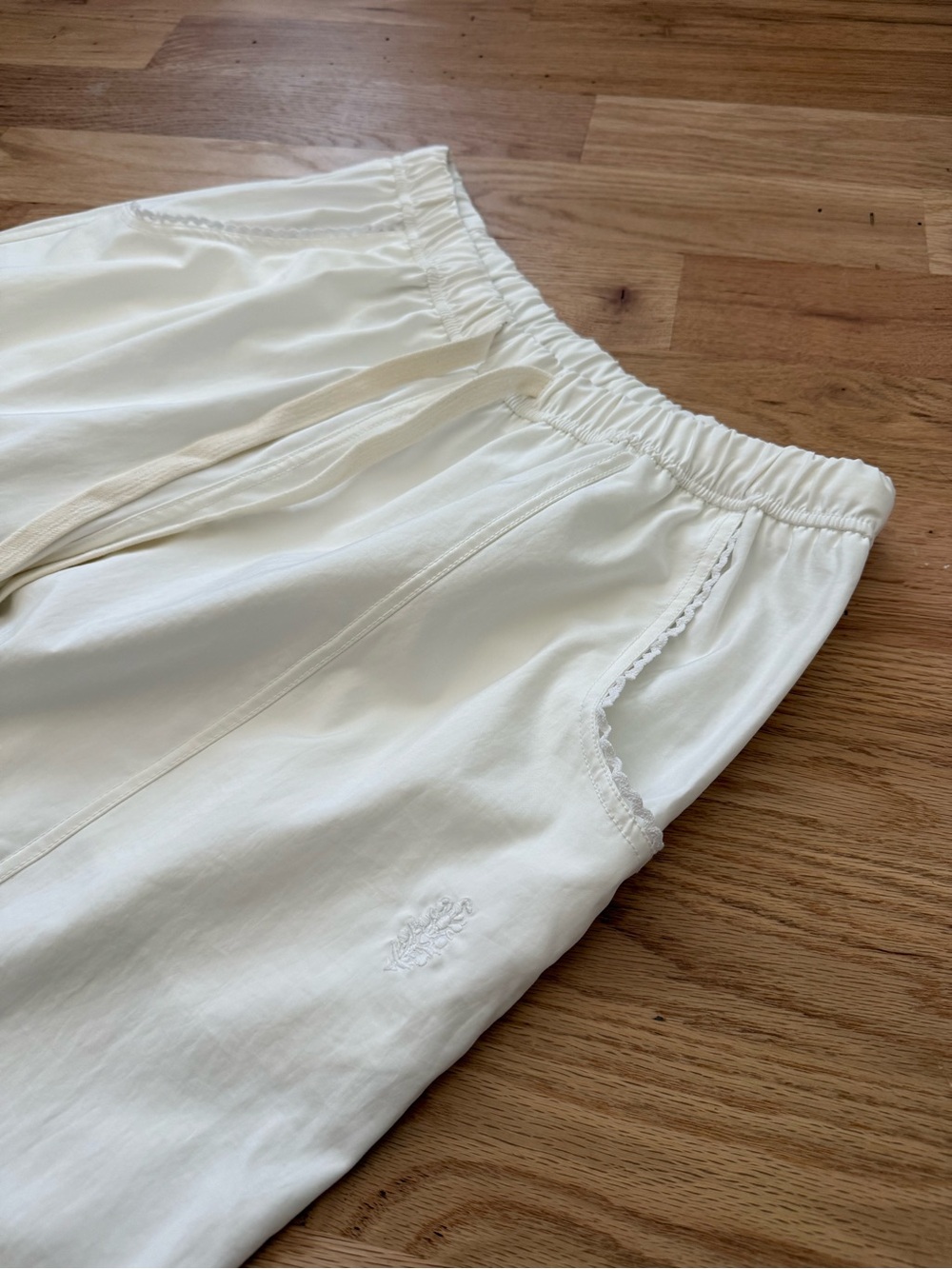LIKE NEW Free People Movement Wish It Wide Leg Pant White Elastic Waist Medium - Picture 6 of 14